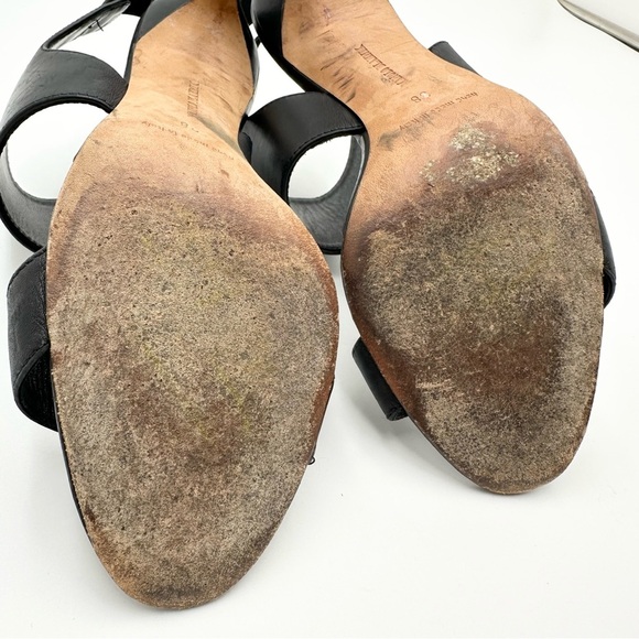 Manolo Blahnik Slingback Leather Peep Toe High Heels - Picture 12 of 14